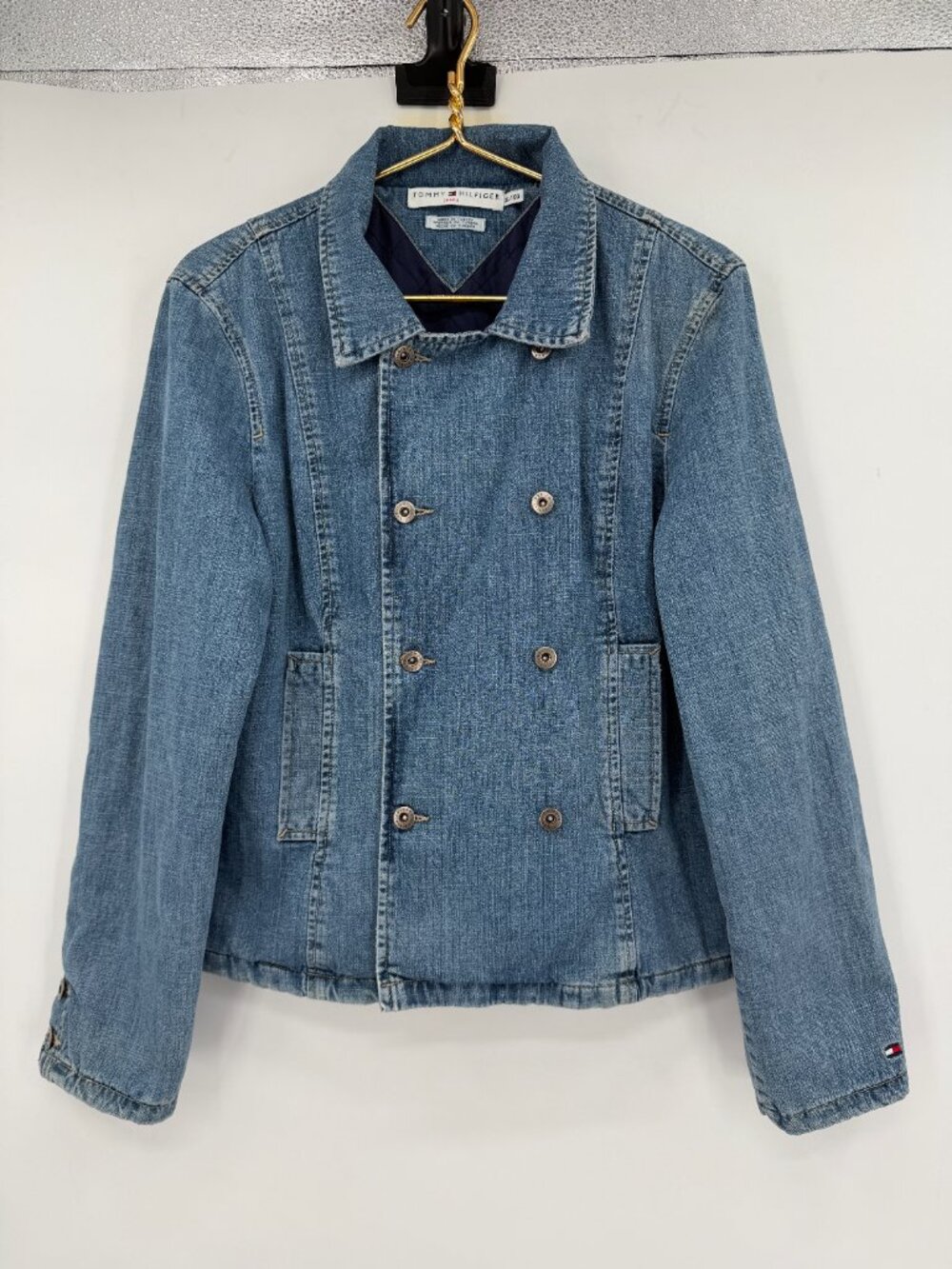 Tommy Hilfiger Women’s XL Denim Double Breasted Open Back Jacket Fall/Winter